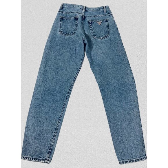 Vintage Guess Ladies Blue Denim High Waisted Jeans Size 26 Classic Fit Logo - Picture 7 of 10
